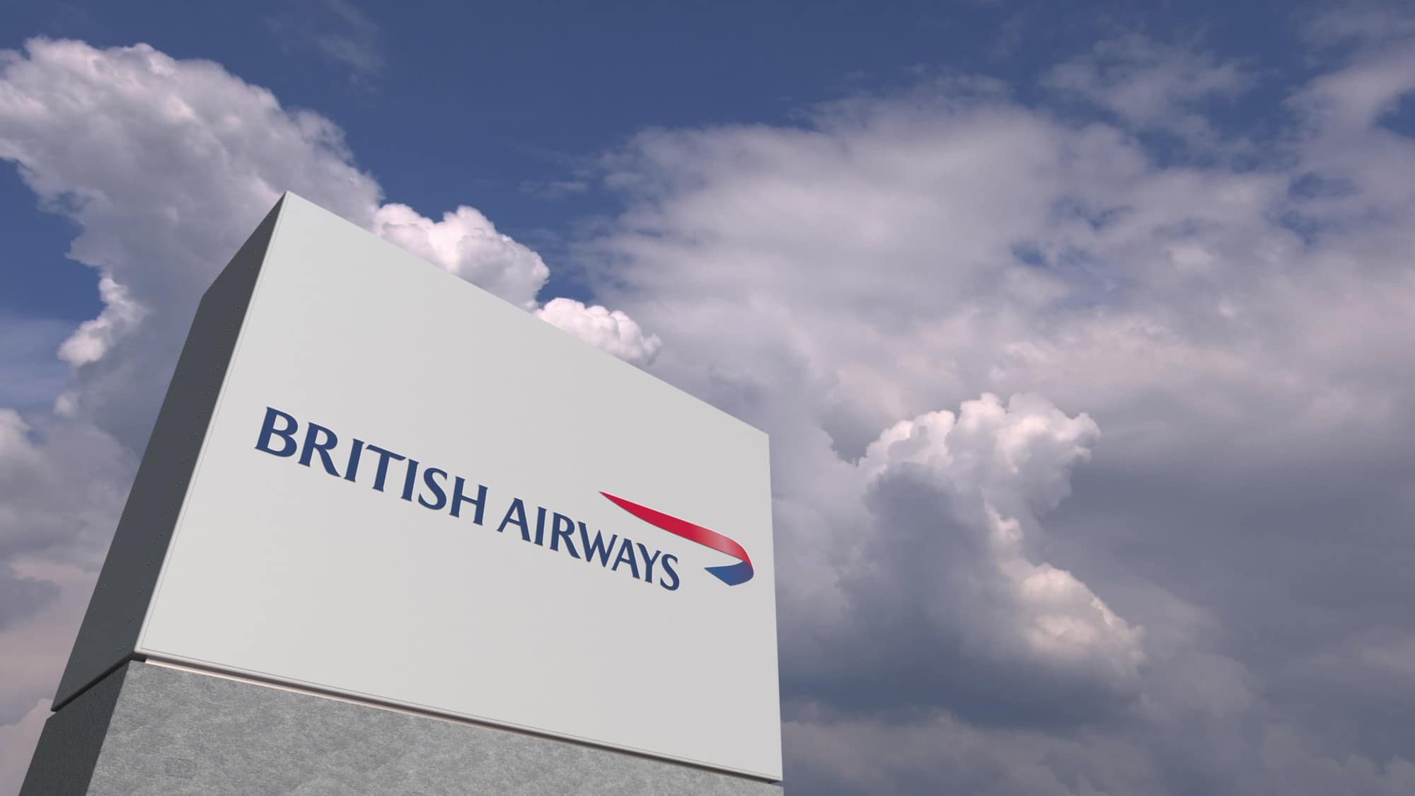 british-airways-swot-analysis-brexit-threats BRITISH AIRWAYS logo against sky background, editorial 3D rendering