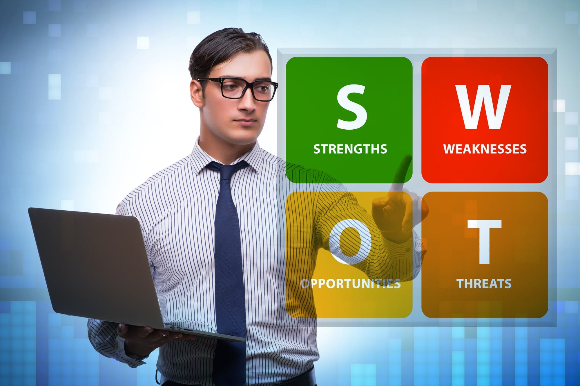 swot-analysis-presentation-slides SWOT technique concept for business